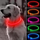lichtgevende halsband hond nylon halsband langzaam knipperen bijgeleverde usb kabel reflecterende strepen meerdere honden beste lichtgevende
